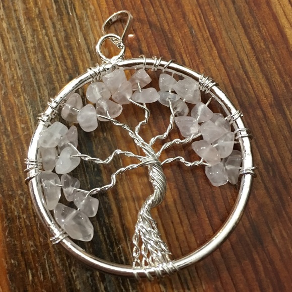 Rose Quartz Tree of Life Pendant - Picture 4 of 8